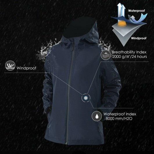 Women's Waterproof & Windproof Rain Jacket with Velcro Cuff