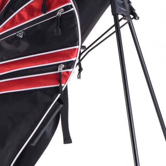 Golf Stand Cart Bag with 6 Way Divider Carry Pockets