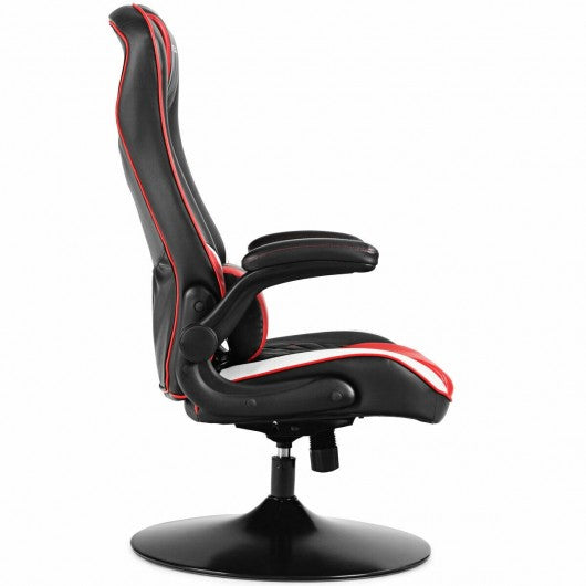 360 Degree Swivel Rocking Racing Style Gaming Chair-Red