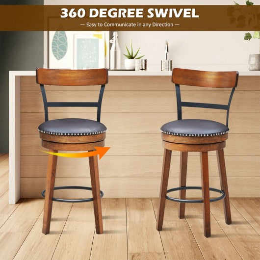 360-Degree Bar Swivel Stools with Leather Padded
