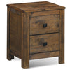 Wood 2 Storage Sliding Drawers End Nightstand-Oak