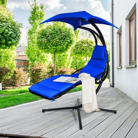 Hanging Stand Chaise Lounger Swing Chair w/ Pillow