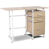 Folding Computer Laptop Desk Wheeled Home Office Furniture