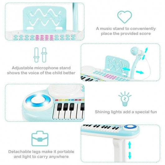 37 Key Kids Electronic Piano Keyboard Playset