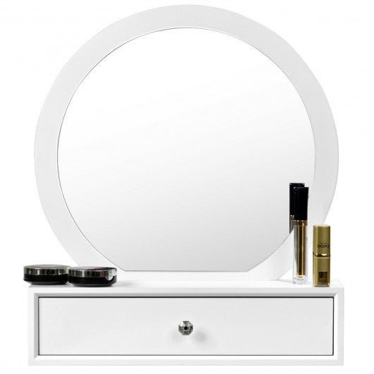Makeup Dressing Wall Mounted Vanity Mirror with 2 Drawer