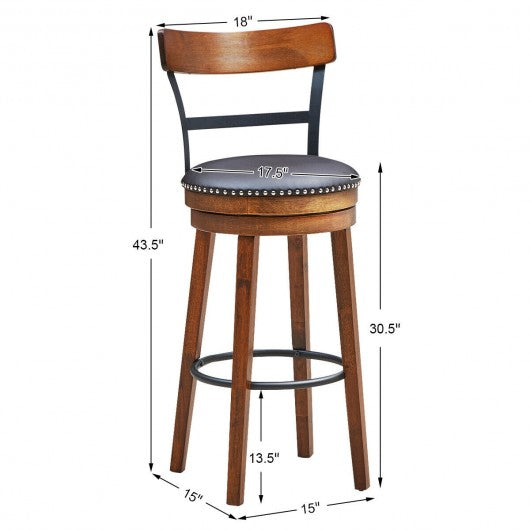 360-Degree Swivel Stools with Leather Padded Seat