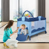 Portable Baby Crib Playpen Playard Pack Travel Infant Bassinet Bed Blue