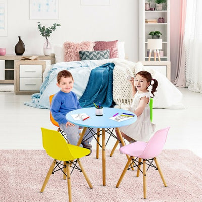 5 Piece Kids Colorful Set with 4 Armless Chairs