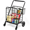 Heavy Duty Folding Utility Shopping Double Cart