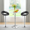 Set of 2 Bar Stools Adjustable PU Leather Swivel Chairs-Black