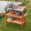 Garden Wooden Potting Bench Work Station with Hook