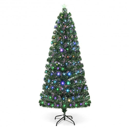 5' / 6' / 7' Fiber Optic Artificial Christmas Tree with LED Lights-7'