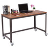 Metal Frame Computer Desk with Wheels