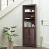 Free Standing Tall Bathroom Corner Storage Cabinet with 3 Shelves-Brown