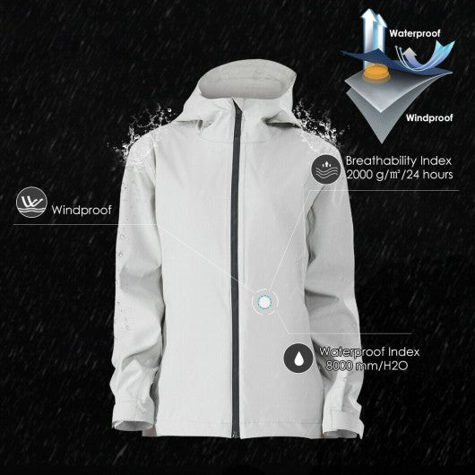 Women's Waterproof & Windproof Rain Jacket with Velcro Cuff