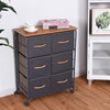 6-Drawer Fabric Display Dresser Storage Cabinet with Wheels