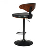 Walnut Bentwood Barstool Height Adjustable Upholstered Swivel Stool