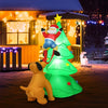 6.5 ft Outdoor Inflatable Christmas Tree Santa Decor with LED Lights