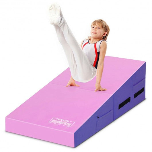 Folding Wedge Exercise Gymnastics Mat with Handles