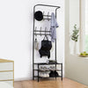 Metal Entryway Coat Hat Shoes Rack 18 Hooks Garment Rack