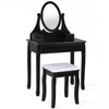 Bathroom Vanity Wooden Makeup Dressing Table Stool Set