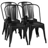 Set of 4 Dining Side Stackable Cafe Metal Chairs