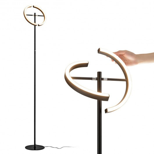 Modern Dimmable Torchiere Touch Control Standing LED Floor Lamp-Black