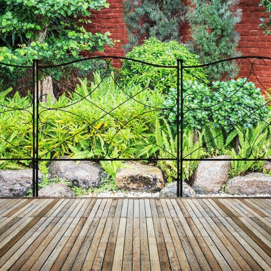 5-Panel 24in x 10ft Folding Decorative Garden Fence