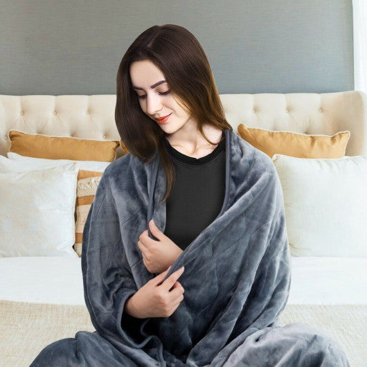 Flannel Electric Blanket Heated Throw with 3 Heat Settings 
