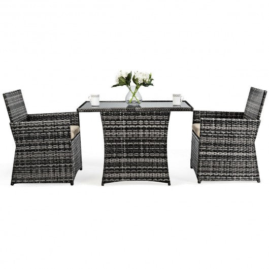 3PCS Outdoor Patio Rattan Wicker Furniture Set