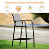 4 PCS Counter Height Stool Patio Chair-Gray