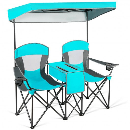 Portable Folding Camping Canopy Chairs w/ Cup Holder