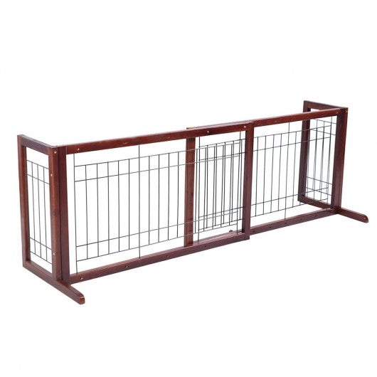 Wood Gate Adjustable Pet Play Fence
