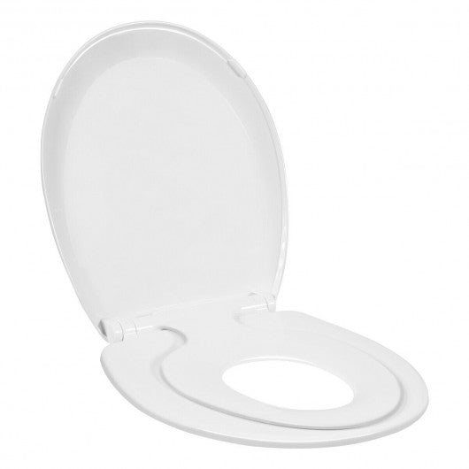 Toddlers & Adult Round Toilet Seat with Built-in Potty
