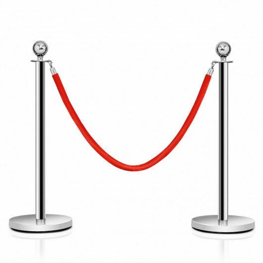 2 pcs Thick Stanchion Crowd Control Queue Velvet Rope