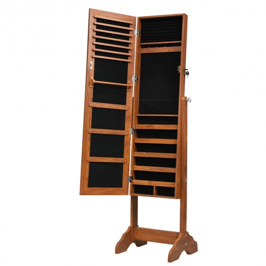 Lockable Jewelry Cabinet Armoire Standing Jewelry Holder Organizer