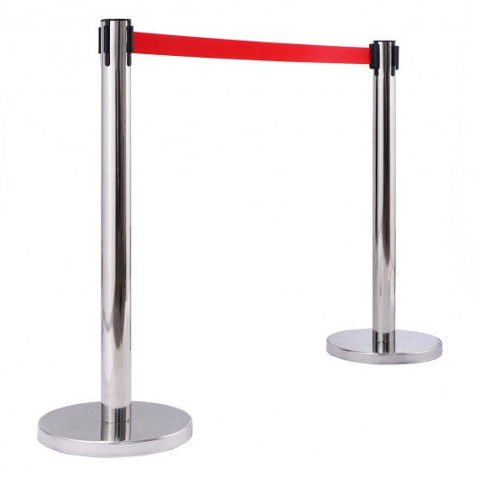 6 Pcs Crowd Control Barrier Stanchion Posts Queue Belt