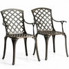 Outdoor Aluminum Dining Set of 2 Patio Bistro Chairs