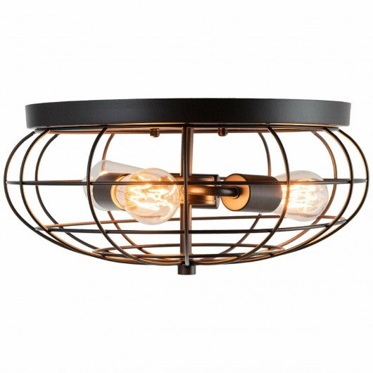 Semi Flush Mount Ceiling Light with Industrial Retro Design