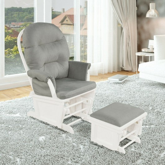 Baby Nursery Relax Rocker Rocking Chair Set-Light Gray