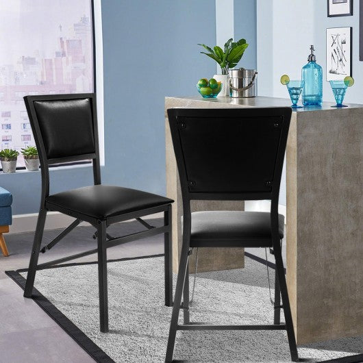 Set of 2 Metal Folding Chair Dining Chairs