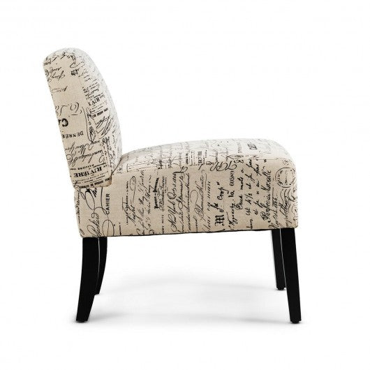 Set of 2 Armless Letter Print Single Sofa Chair