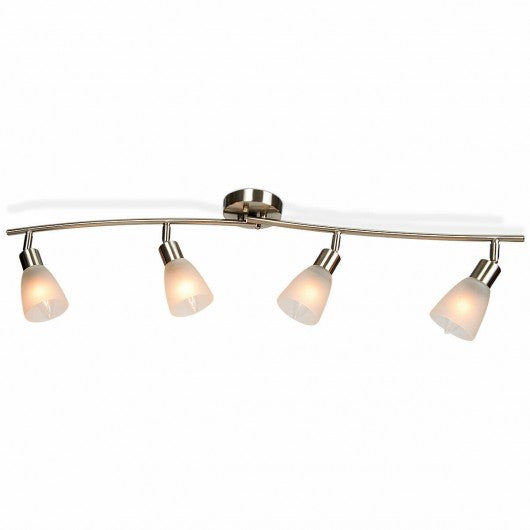 4-Light Track Light Rotatable Glass Shade Chandelier lamp