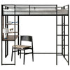 Twin Size Space-Saving Metal Loft Bunk Bed