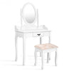 Vanity Makeup Dressing Table Stool Set-White