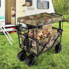 Collapsible Garden Folding Wagon Cart with Canopy-Camouflage