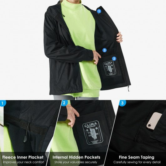 Women's Waterproof & Windproof Rain Jacket with Velcro Cuff