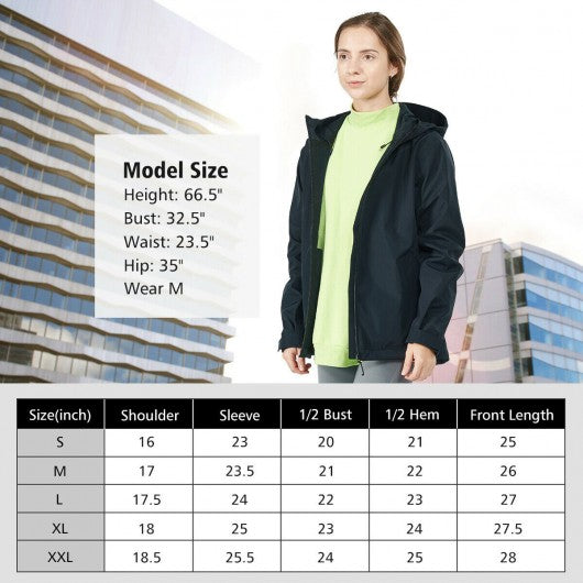 Women's Waterproof & Windproof Rain Jacket with Velcro Cuff