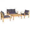 Outdoor 4PCS Acacia Wood Chat Set