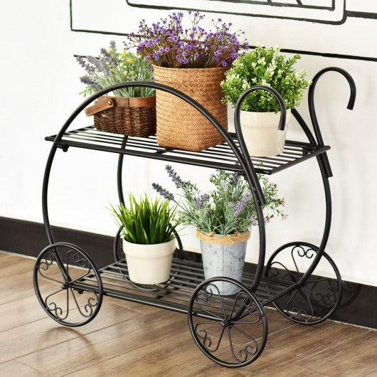 Heavy Duty Metal Flower Cart Plant Stand